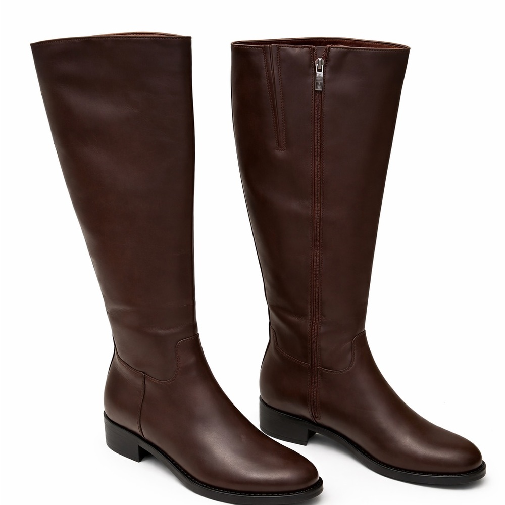 La Canadienne Helana Brown Waterproof Leather Knee High Boots 8.5M Made In Italy